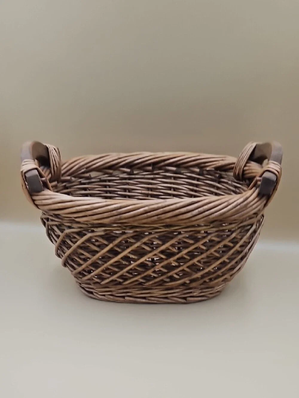 Woven Storage Basket with Handles - Natural Brown